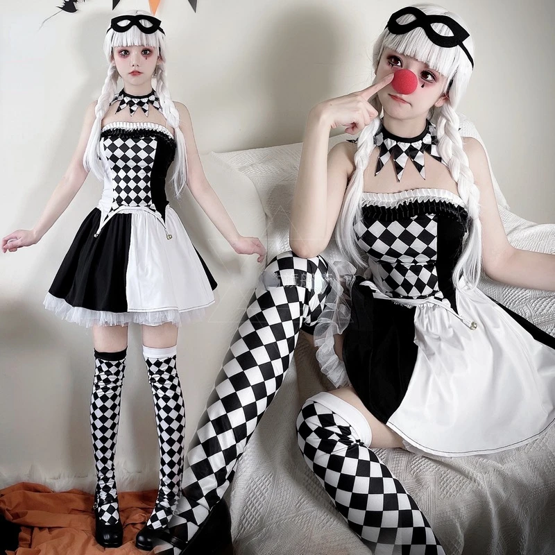 

Новинка 2023, костюмы на Хэллоуин, женские цирковые наряды, женская одежда клоуна, костюмы для косплея, праздничные костюмы для представлений, комплекты