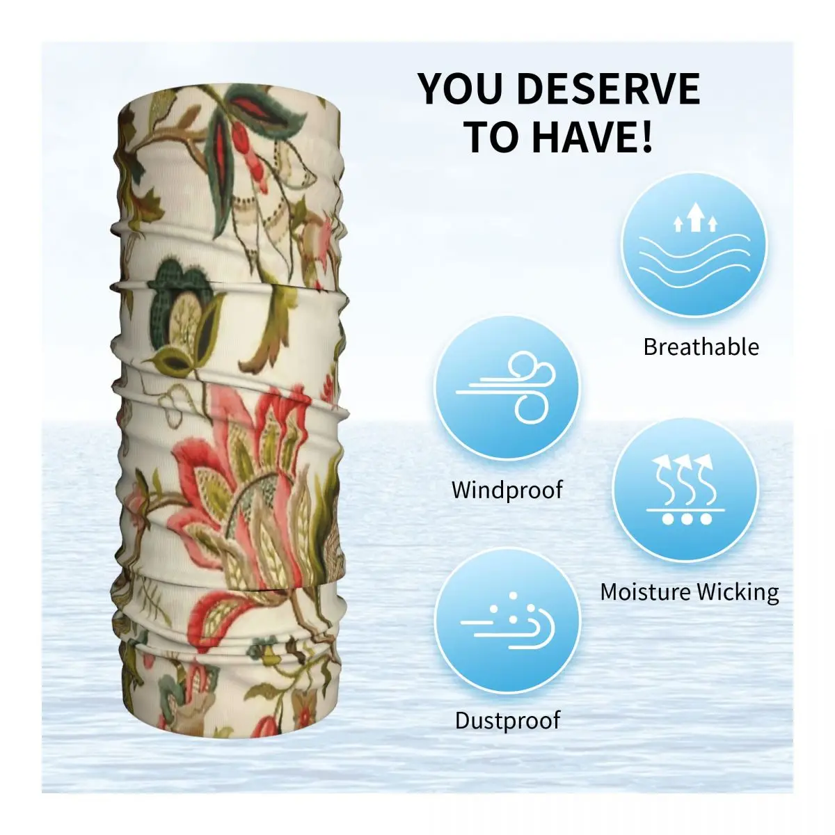 Цветочная вышивка Jacobean искусственная маска для лица шарф походный шейный