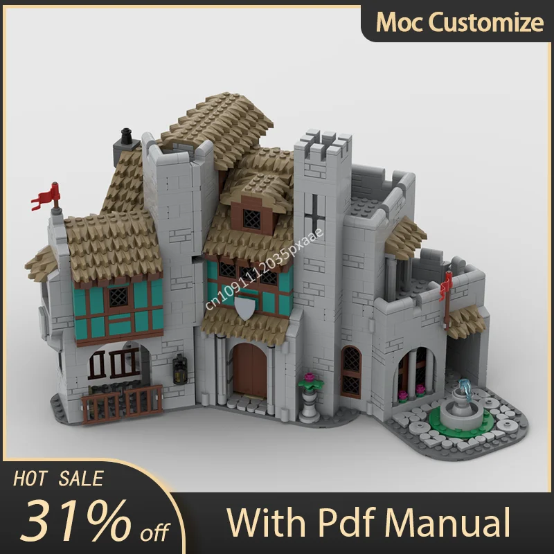 2046 шт. Moc Baron's Manor средневековый модульный замок набор строительных блоков
