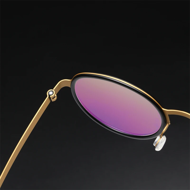 9752 круглые очки без винта для мужчин и женщин титановая оправа очков мужские