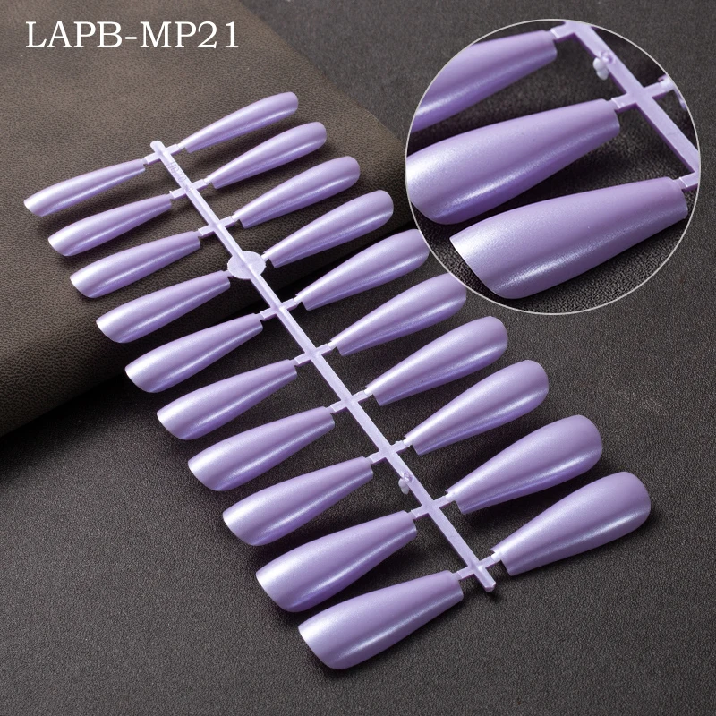 

Professional Colorful Pearl Fake Nails Coffin Artificial Nails Tips with Designs Press on Nail False Nails Set Nail Art Tool