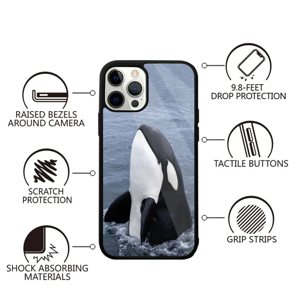 Чехол для телефона Killer Whale Orca с сильным магнитом IPhone 15 14 13 Pro Max Plus 11 12 Мини