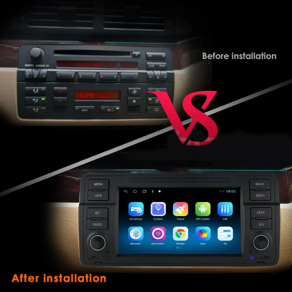 $120.00 1Din Car Radio Multimedia GPS Navigation For BMW E46 M3 Rover 75 MG ZT Player Stereo Audio Head Unit WIFI Quad Core Bluetooth FM