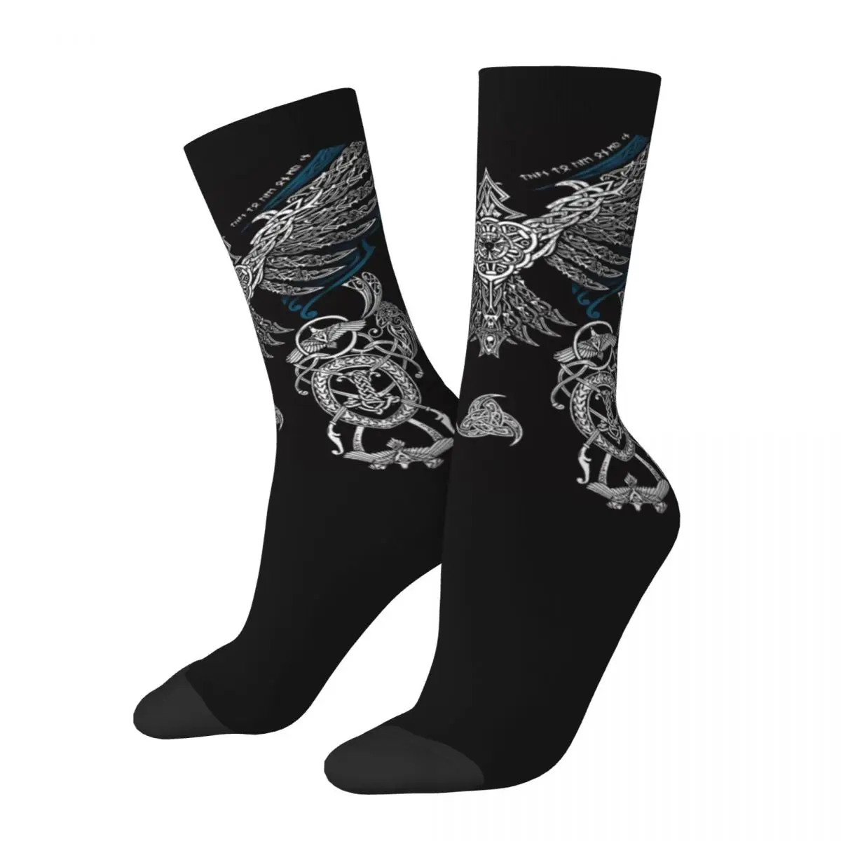 

Autumn Winter Retro Women Men Viking Age Art Socks Mystic Psychedelic Symbol Sweat Absorbing Basketball Socks