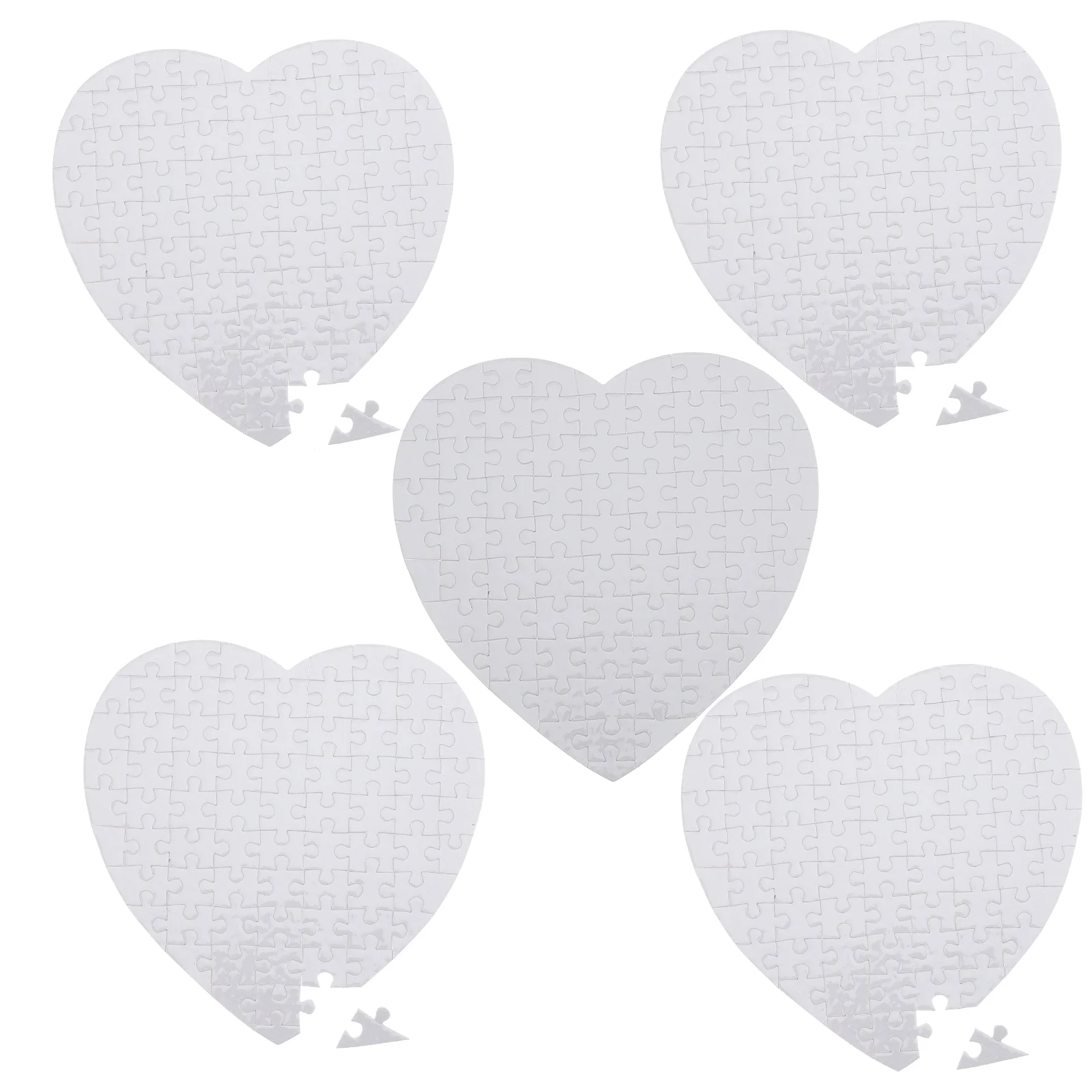

5 Sets Heart Heat Transfer Printable Blank Jigsaw Puzzles Blank Puzzles DIY Puzzle
