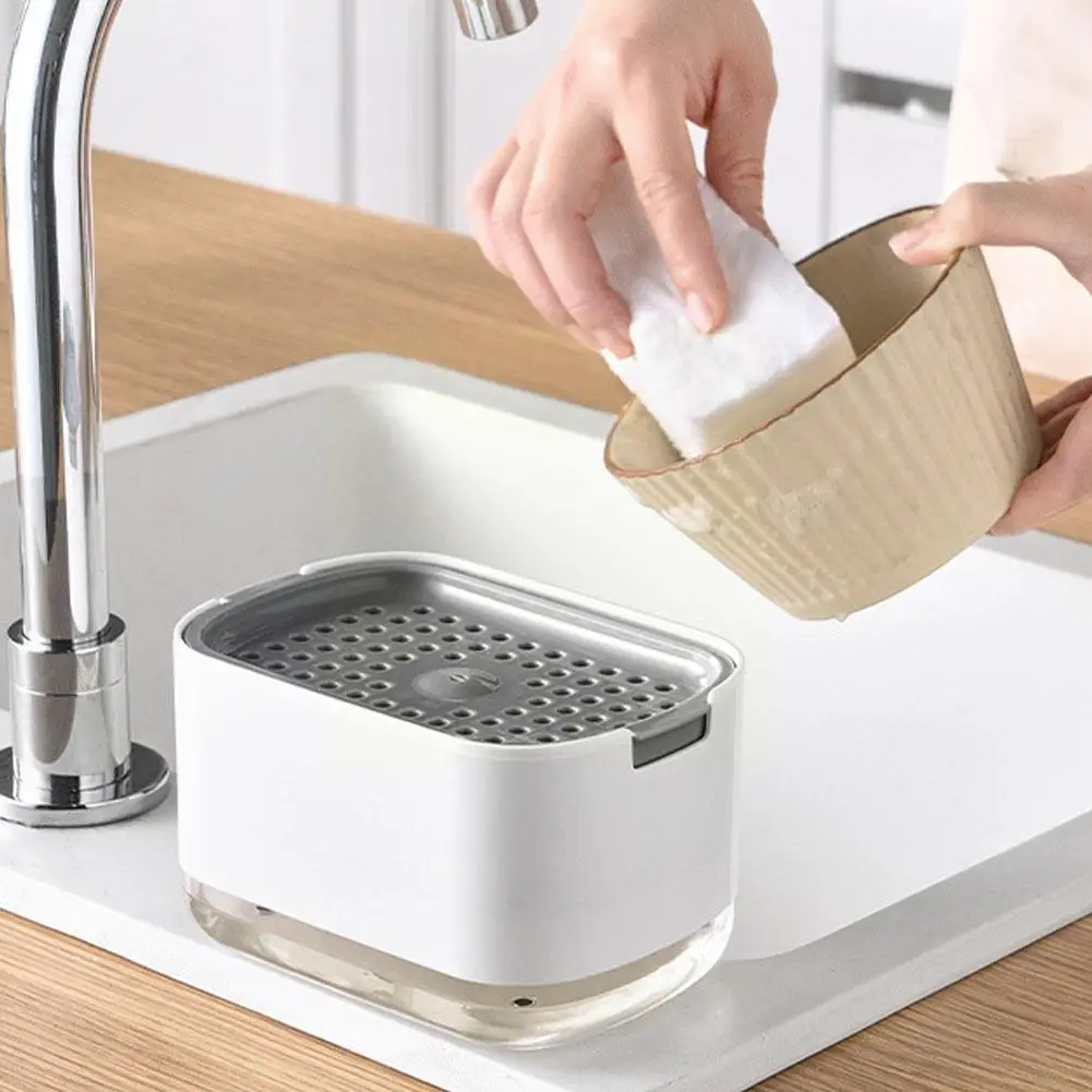 

Double Layer Manual Press Dishwashing Container Double Box Layer Dispenser Pump Detergent Foam Bottle Soap Cleaning Liquid V1y6