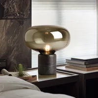 Post modern marble glass bedside lamp Nordic simple study bedroom designer model room decorative table lamp