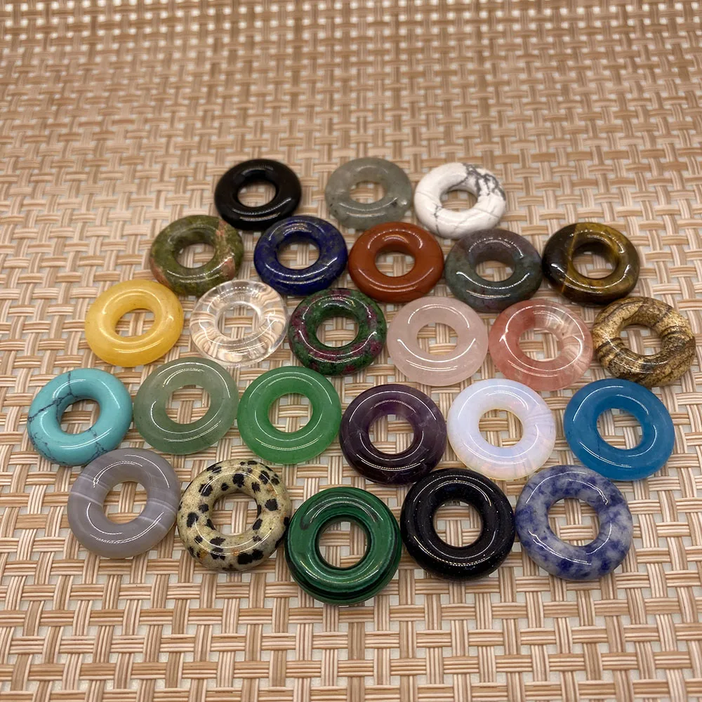 

1 Piece Natural Stone Malachite Pendant 20mm Pink Wafer Ring Safe Clasp Jewelry Making DIY Necklace Bracelet Jewelry Accessory