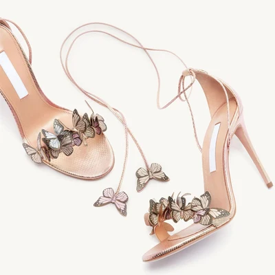 

Новинка лета 2022, кожаные сандалии на шпильках с открытым носком и цветами