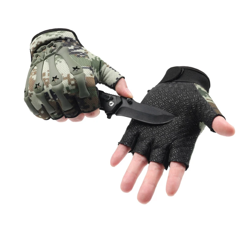 

Fingerless Men's Gloves Military Tactical Gloves Outdoor Sports Non-slip Hunting Motorcycle Cycling Gloves Half Finger Mittens