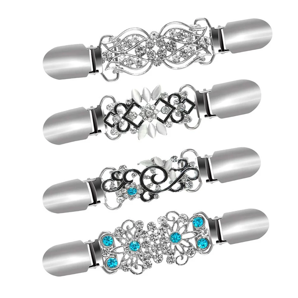 

Sweater Clips Chain Women Cardigan Collar Shawl Brooches Fillerparty Chrismtasretroresin Necklace Dresses Crystal Clasp Clip
