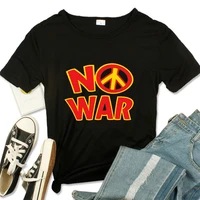 no war peace red sign print women t shirt short sleeve o neck loose women tshirt ladies tee shirt tops clothes camisetas mujer
