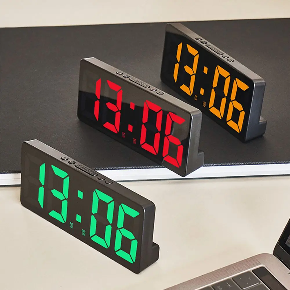 For A Bedroom Led Clock With Temperature Electronic Table Date Display With Large Screen Home Decor