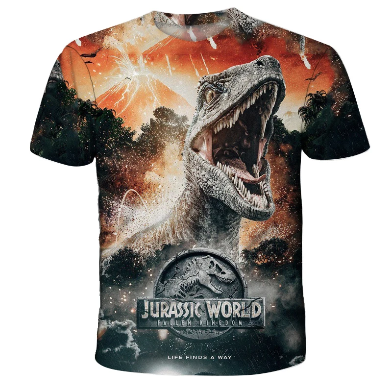 Детские футболки летние для мальчиков и девочек с 3D принтом одежда парка Юрского