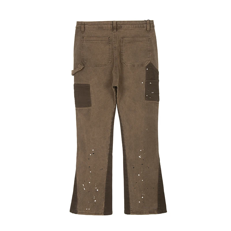 Мужские эластичные джинсовые брюки-карго большого размера с принтом в виде