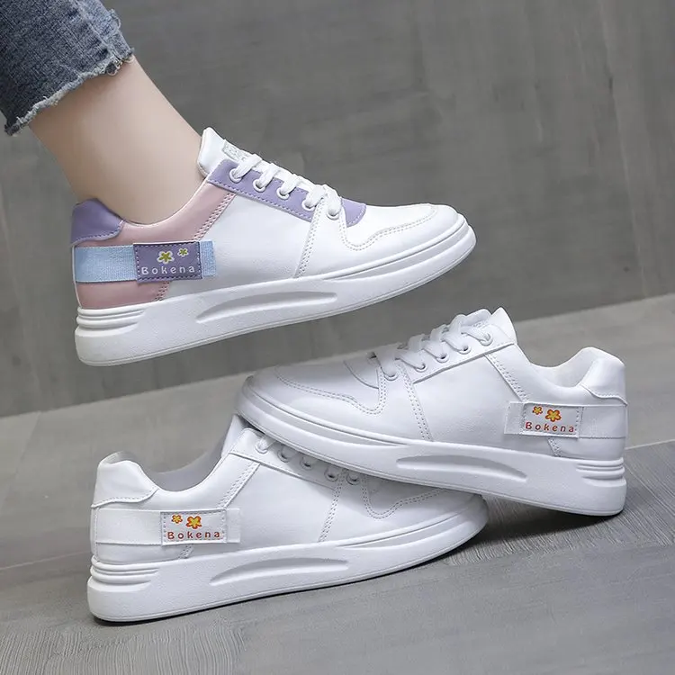 

New Women's shoes fashion women's vulcanized shoes jogging outdoor breathable casual thick-soled women's flat-bottomed sneakers