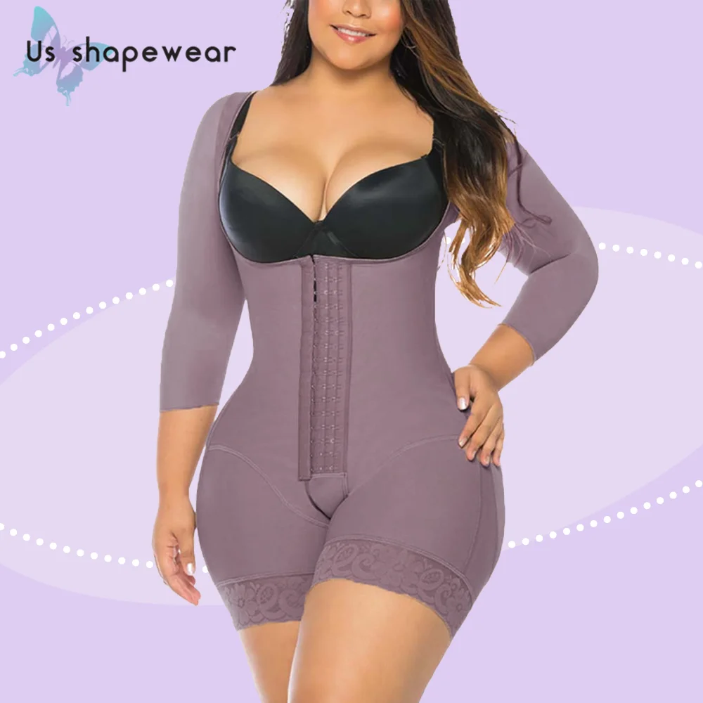 

Waist Trainer Body Shaper Thigh Trimmer Tummy Control Long Sleeve Bodysuit Postpartum Faja Colombianas Modeling strap