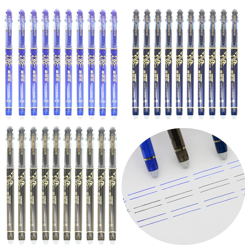 

1pc Erasable Magic Gel Pen Blue Black Ink Refill 0.38mm Children Student Gift Stationery School Office Supplies