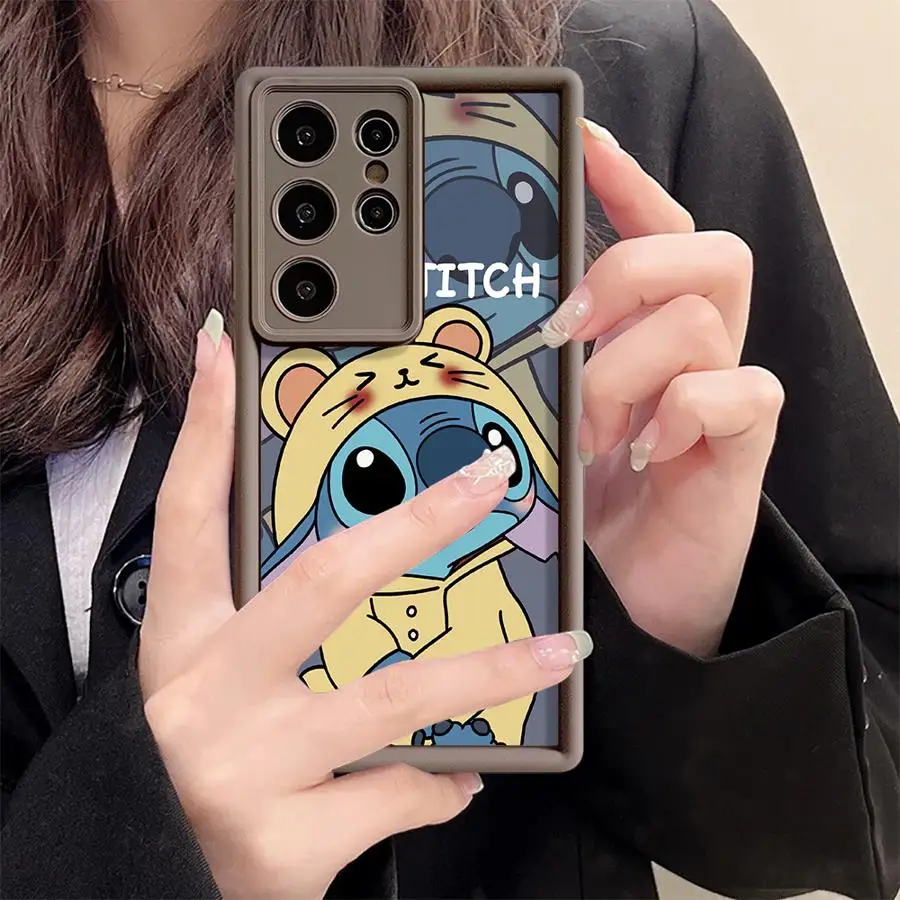 Чехол для телефона Samsung Galaxy S24 Ultra S23 FE S25 Plus S21 S20 S22 S23+ 5G Soft Cover Funda Capa Disney Cartoon Stitch Anqi