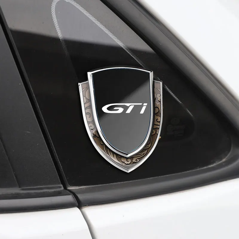 

Car Sticker Emblems Side Shield Car Styling Logo Badge Auto Body Window Sticker For Peugeot GTI car Accessories