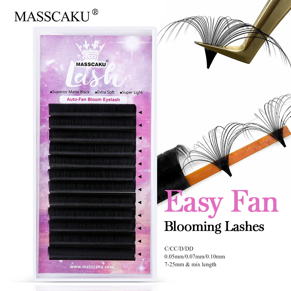 Ресницы для наращивания MASSCAKU 12 линий супер мягкие и быстрорастущие