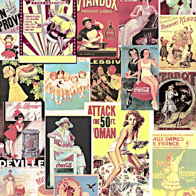 

American Retro Nostalgic English Lettered Wallpaper Loft Beauty Poster Bar Homestay Cool KTV Wallpaper