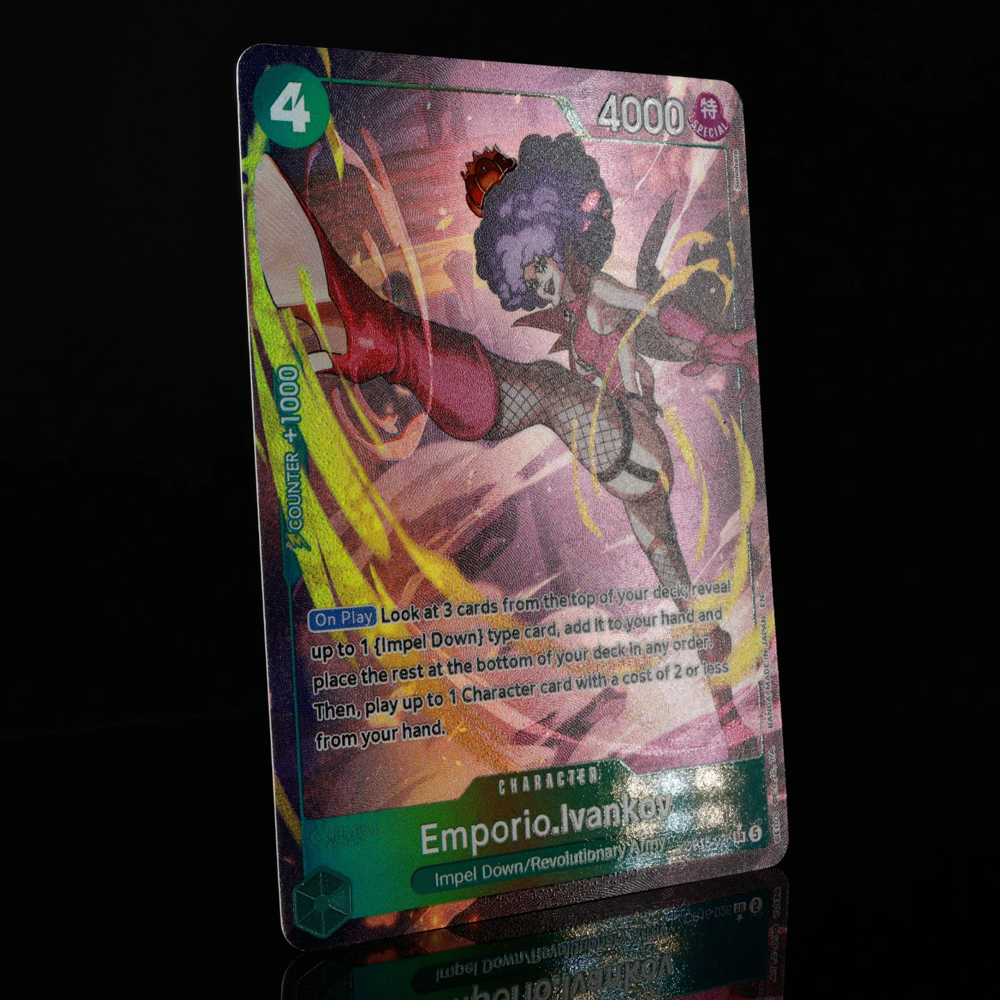 Фото Коллекционная карта OP16-026 Ivankov AA One Piece TCG OPCG, английская версия, 4 Cost, OP16, зеленая, с текстурной фольгой, аниме-карта №2
