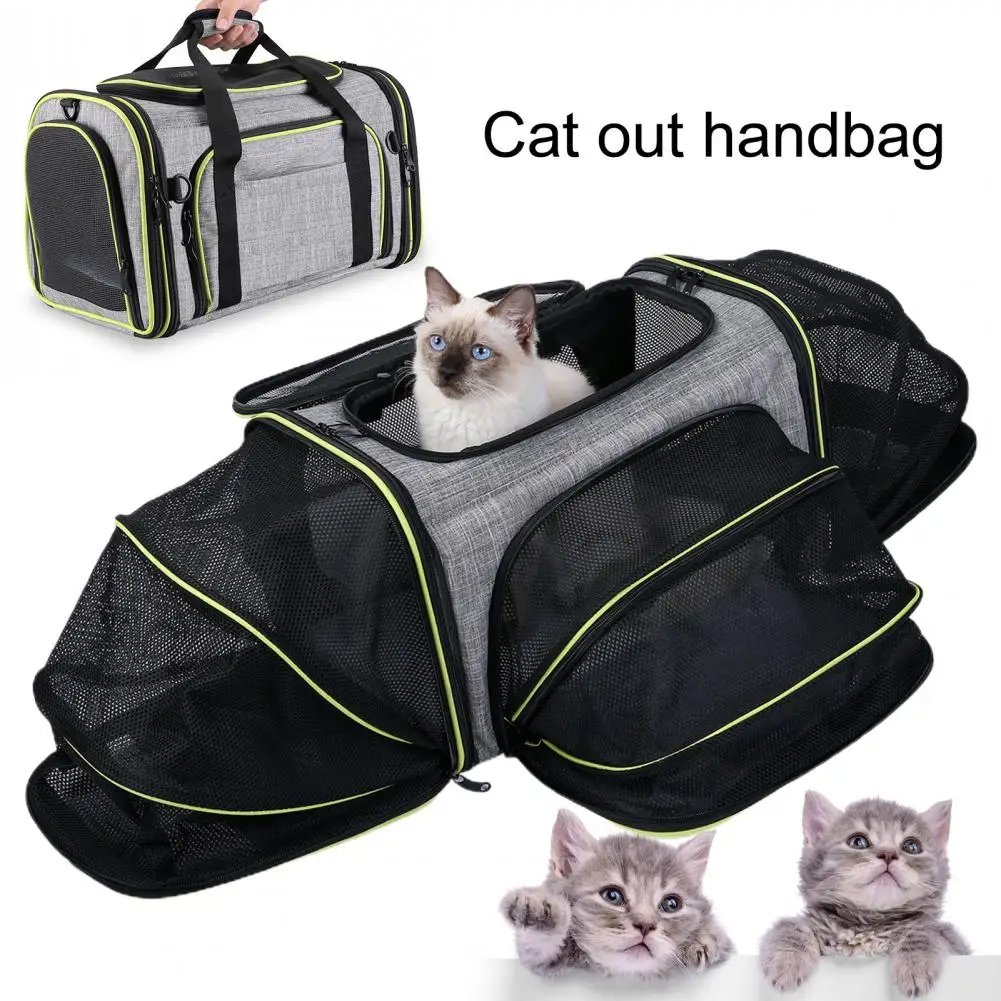 

Soft Sided Pet Travel Bag For Small Medium Cat Dog Puppy Car Seat Travel Bag Expandable With Removable Pad For Cars