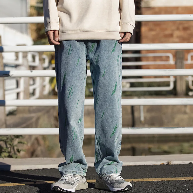 

Denyblood Jeans Mens Denim Cargo Jeans Pants Wide Leg Baggy Jeans Streetwear Men Clothes Casual Pants Men Clothing K21