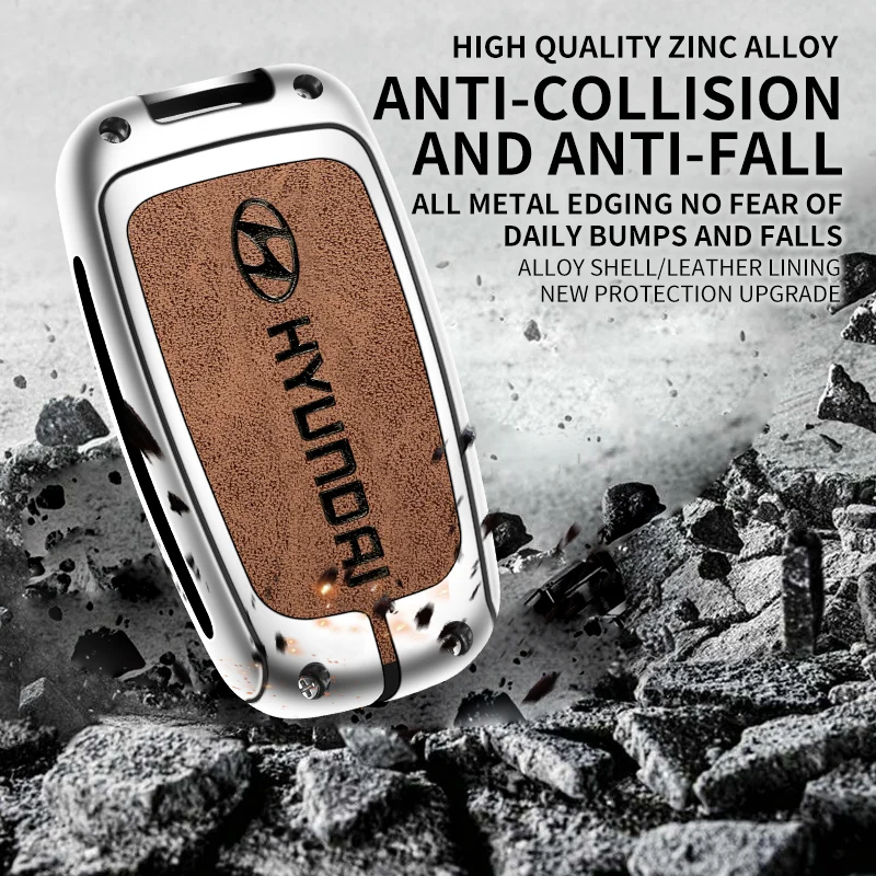 Кожаный Автомобильный ключ из цинкового сплава полная защита для Hyundai IX35 Elantra Sonata