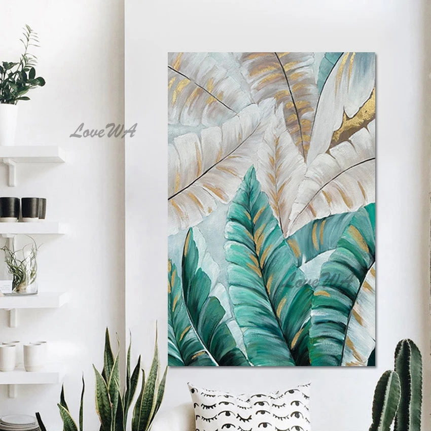 Абстрактная живопись с изображением растений современный декор для отеля холст