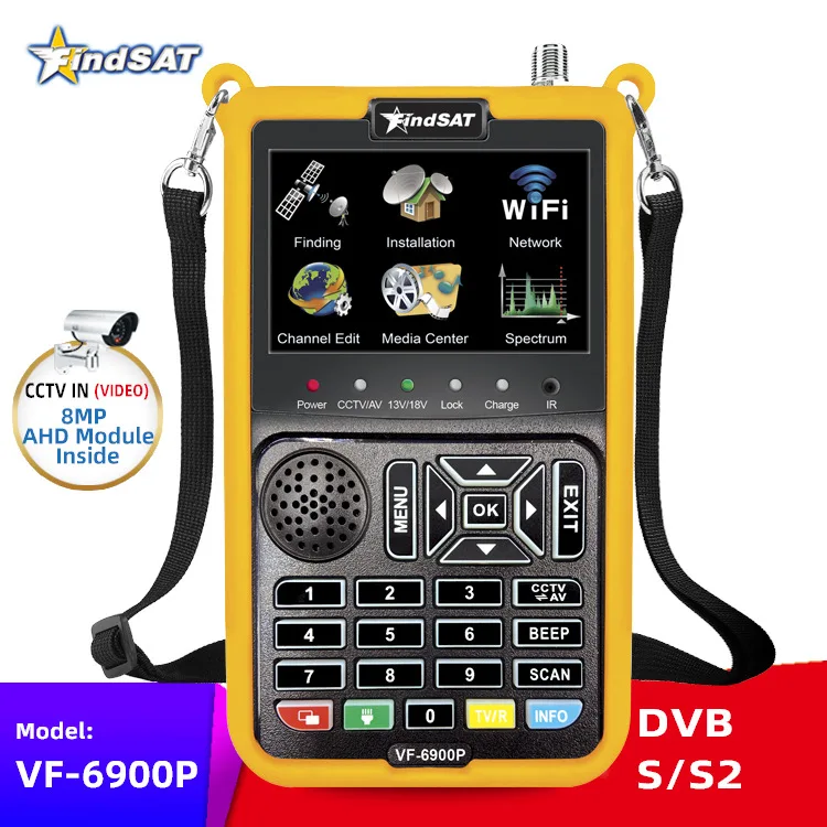 VF-6900 Измеритель спутникового телевидения Приемник спутникового телевидения DVB S2 CCTV AHD & TVI & CVI HD-камера Дисплей Sat Finder VF-6900P VF-6900 Pro (art.: 3920ca65afcfa) - 3920ca65afcfa