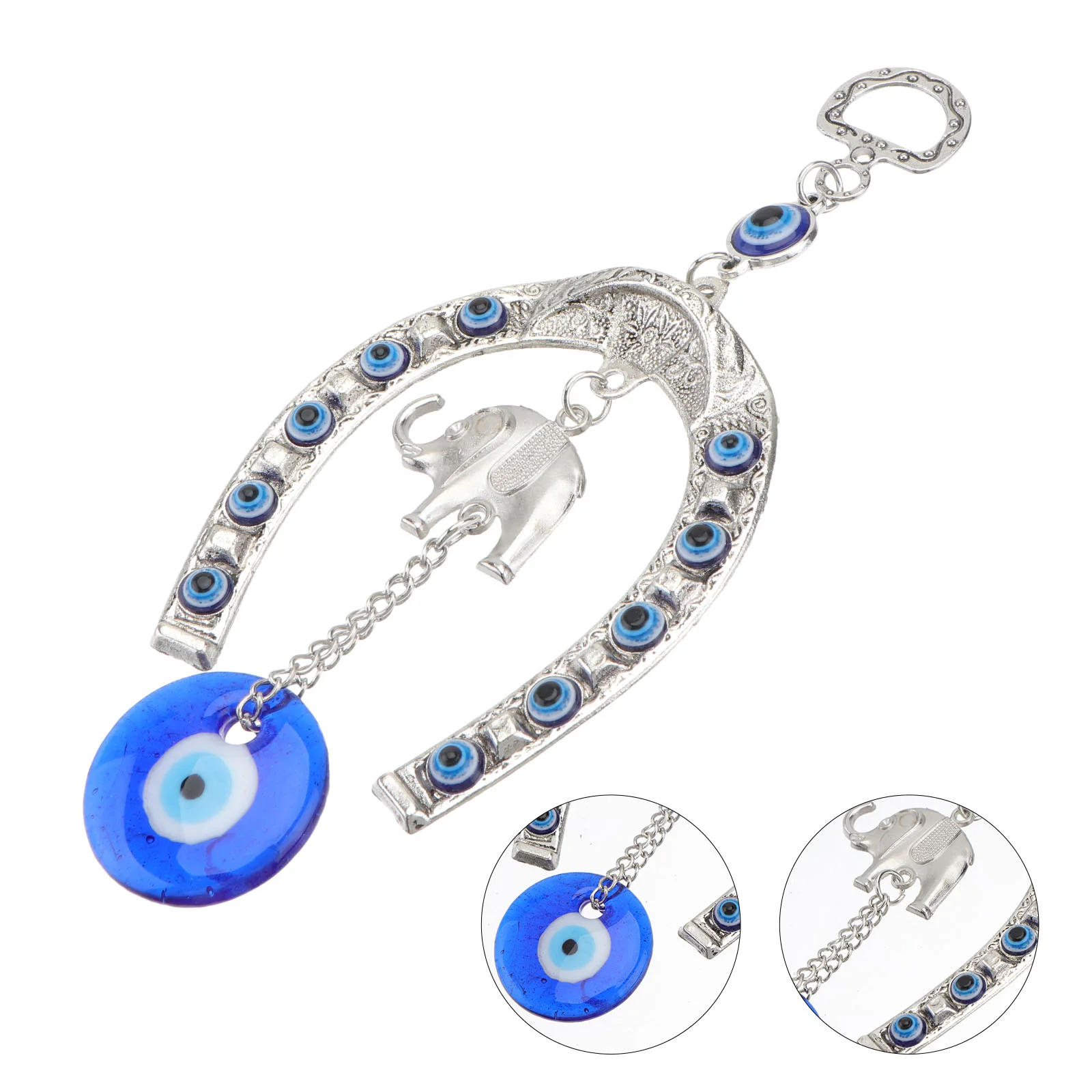 

Elephant Door Hanging House Decorations Home Evil Eye Protection Charm Womens Gift Lucky Keychain Turkish Blue