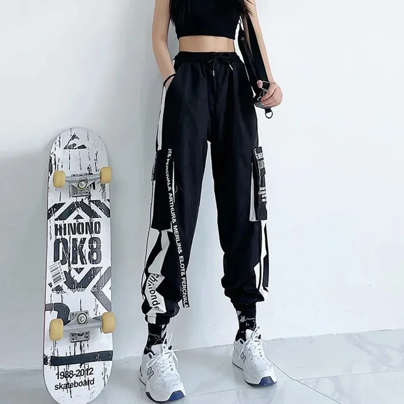 

Hot sale 2023 Women Cargo Pants High Waist Loose Sport Trouser Streetwear Clothing Casual Pant High Quality Elastic Waist Bottom