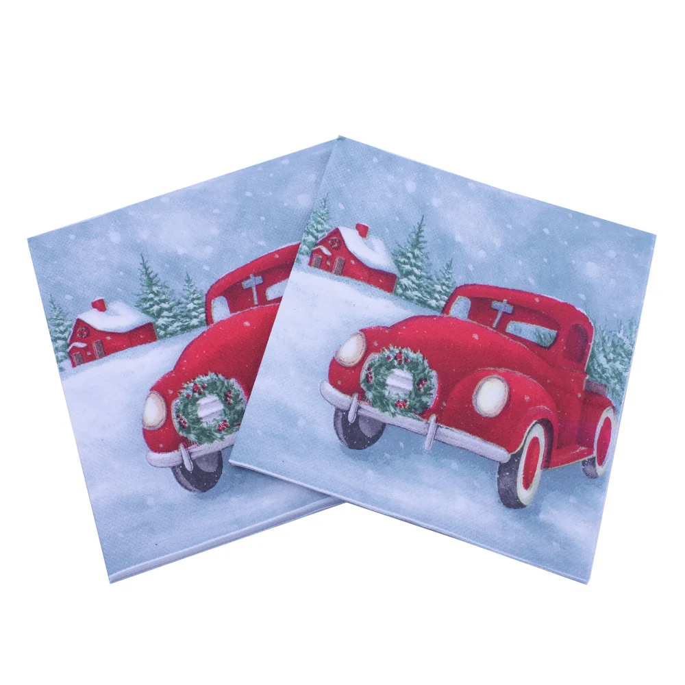 20 бумажных полотенец / мешок Санта - Клаус Снеговик Принтер Рождественская