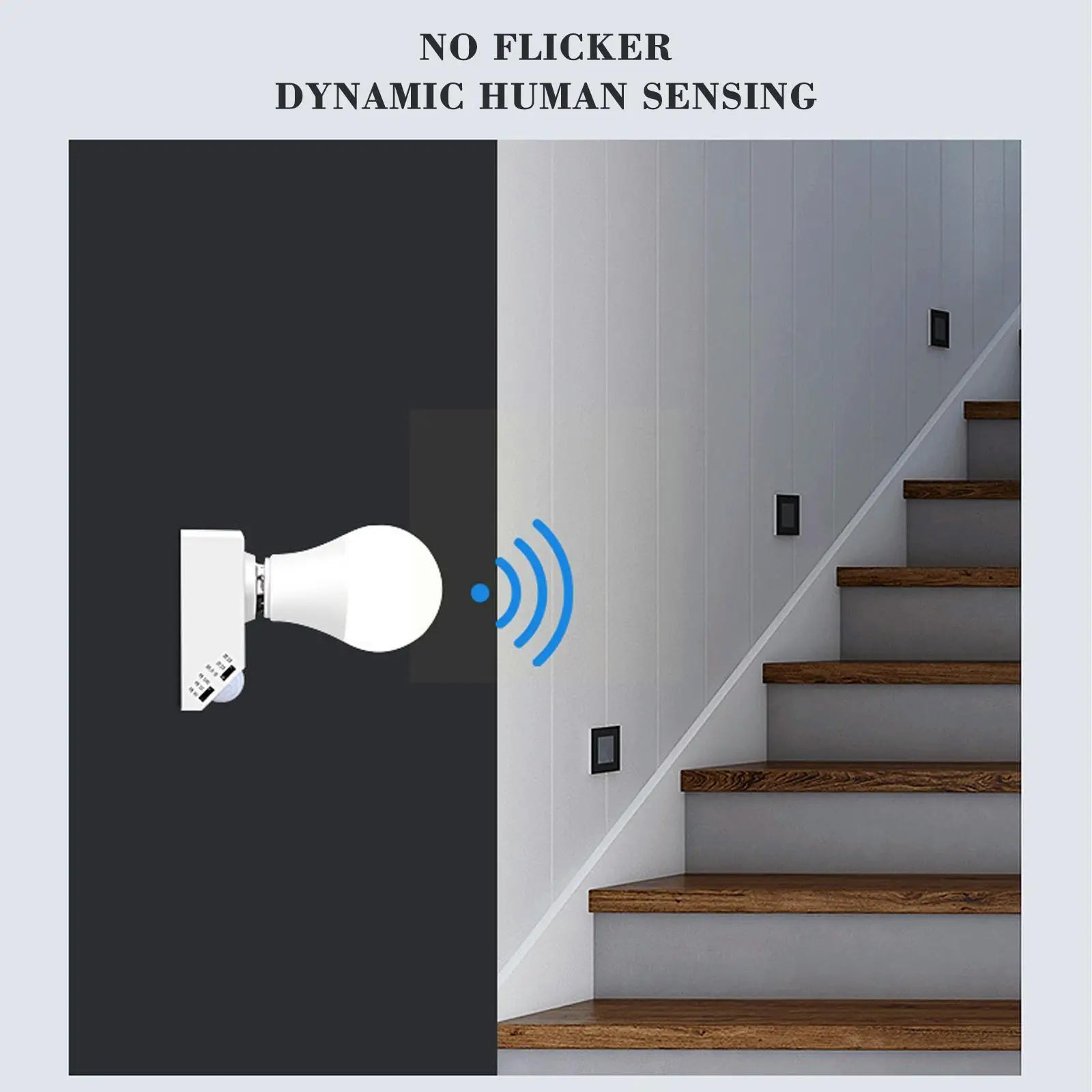 

Цоколь для светодиодной лампы E27 с пассивным инфракрасным датчиком движения и 6 передач