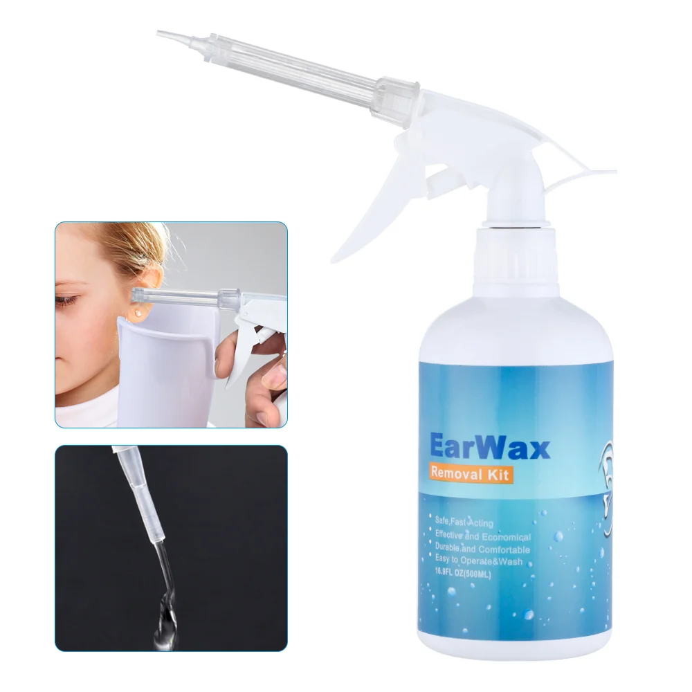 500/300ml Adult children's Ear Cleaning set Spiral ear wax removal plastic water irrigation bottle Ear Care wash Safe squeeze