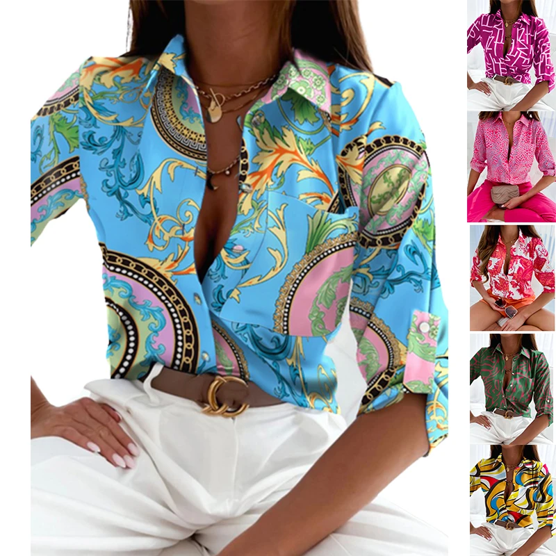 

Женская атласная рубашка с длинным рукавом, однотонная элегантная повседневная офисная рубашка с отложным воротником, новинка 2023