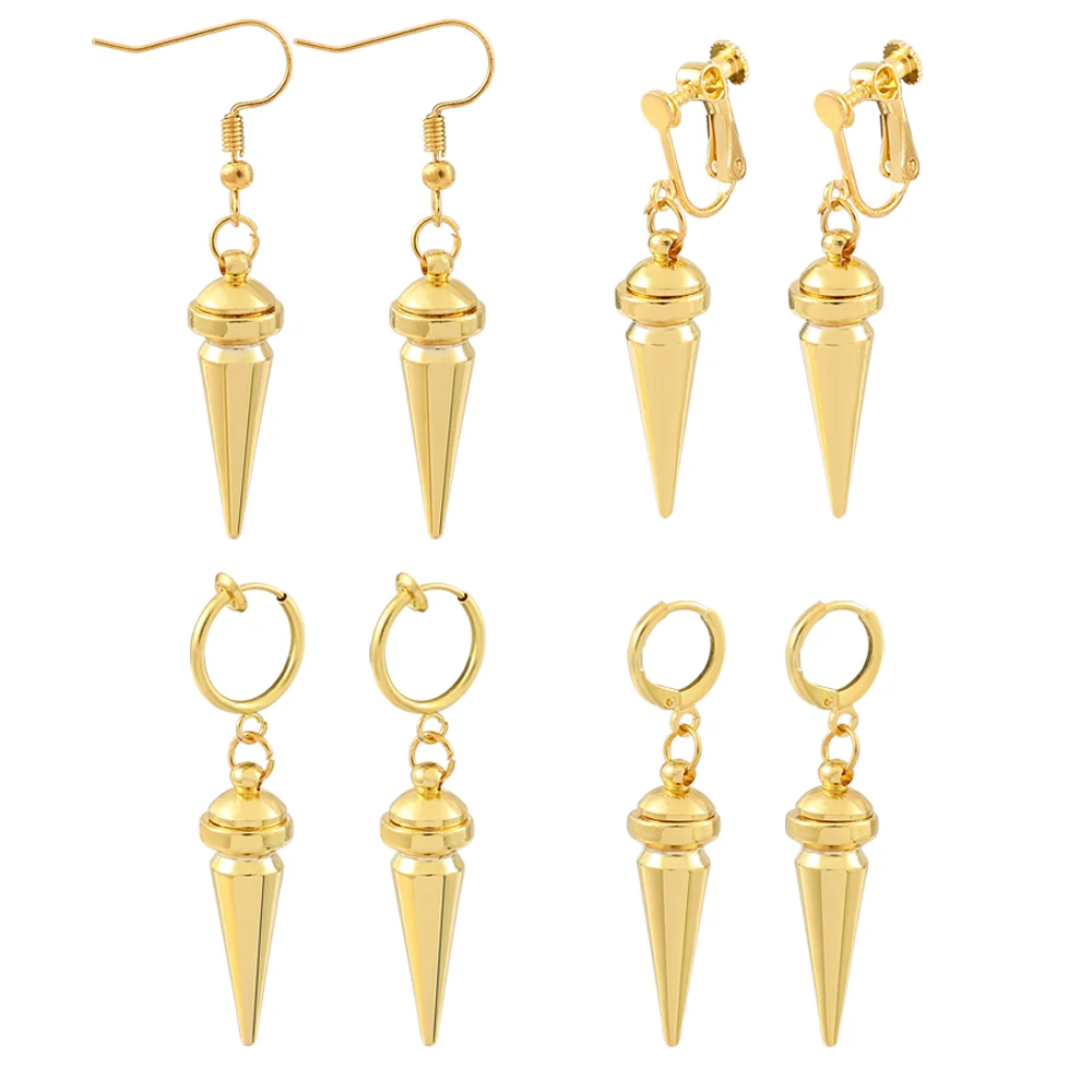 Anime SPY×FAMILY Earrings Yor Forger Gold Color Tapered Pendant Ear Clip Earring For Women Cosplay Jewelry Accessories Gifts