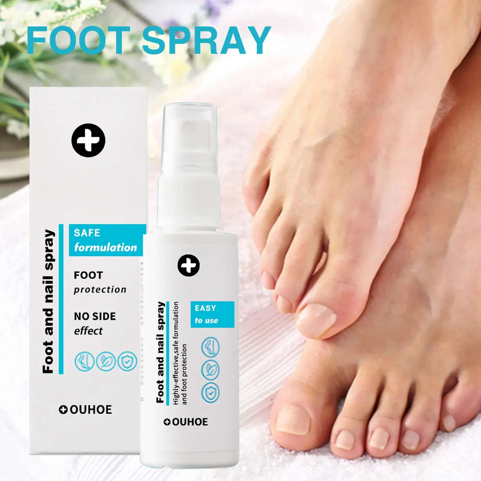 Спрей для ног Кожа Дезодорант против растрескивания Удаление запаха Питательный