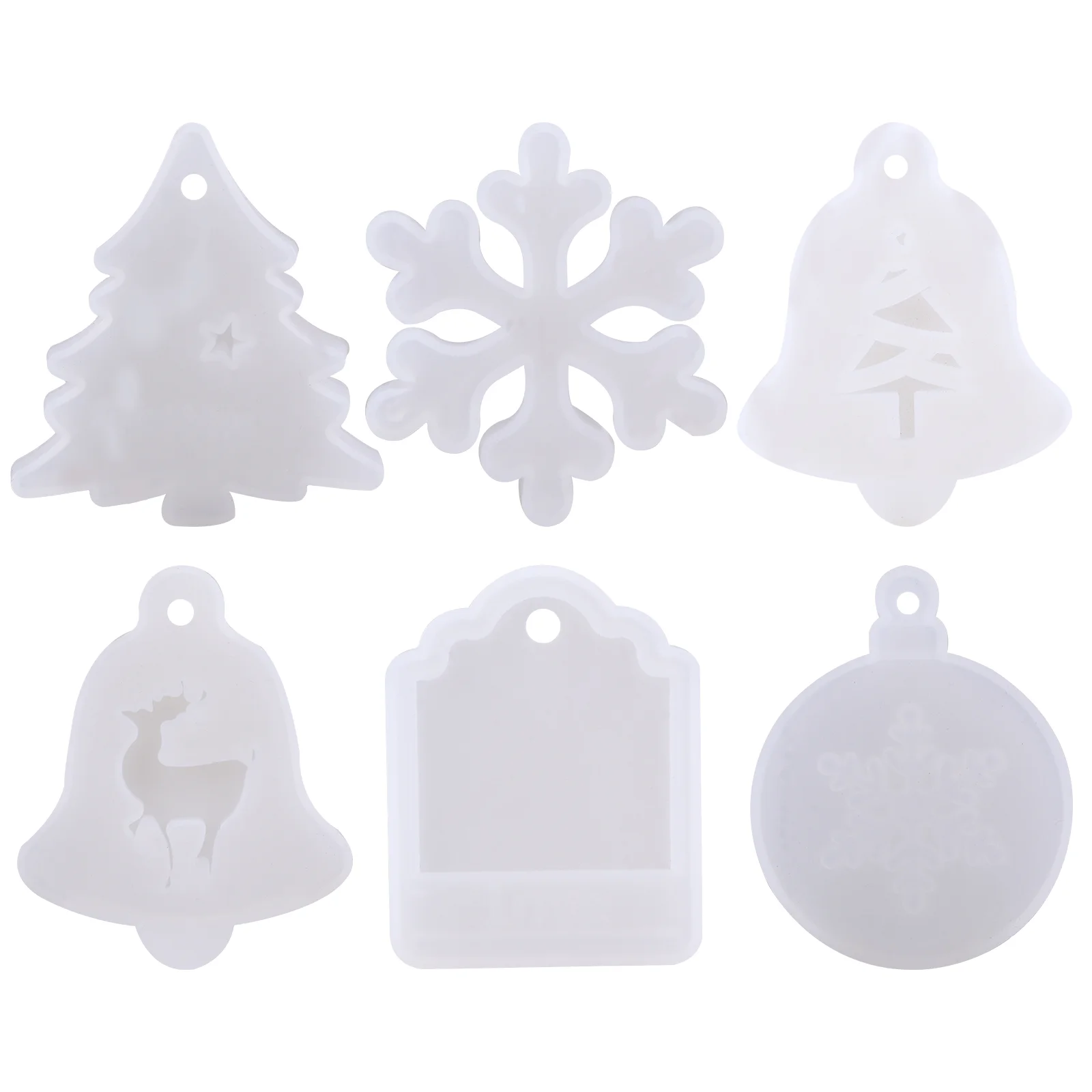 

6pcs Christmas Biscuit Cake Holiday Chocolate Resin Casting Molds Diy Clay Molds