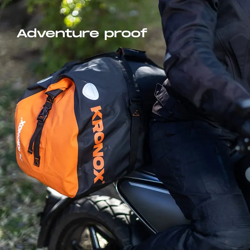 Motorcycle Waterproof Duffel Bag - Touring, ATV, Enduro & Adventure. Black Travel Dry Bag 40L