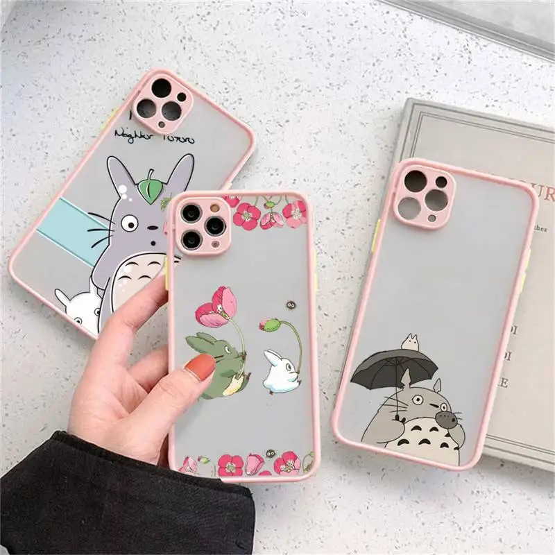 

totoro Studio Ghibli anime Phone Case matte transparent For iphone 11 12 13 7 8 plus mini x xs xr pro max cover