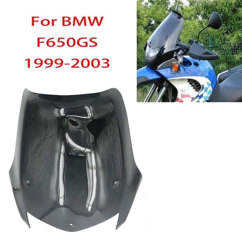 

Black Motorcycle Windshield Wind Screen Wind Shield Screens Deflectors for-BMW F650 F 650 GS 1999-2003