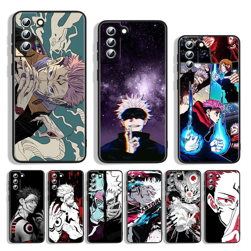 

Silicone Cover Jujutsu Kaisen Satoru Gojo Anime For Samsung S22 S21 S20 FE Ultra S10e S10 S9 S8 S7 S6 Edge Plus Black Phone Case