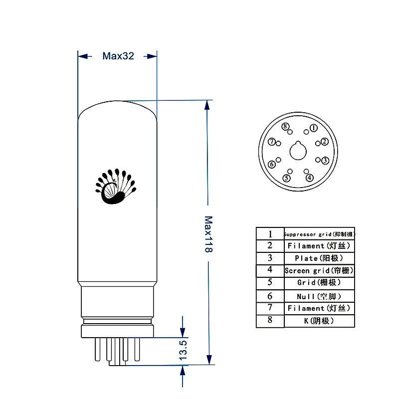 HIFI аудио трубки PSVANE EL34PH вакуумная трубка заменяет 6CA7 EL34B KT66 EL34 оригинальная