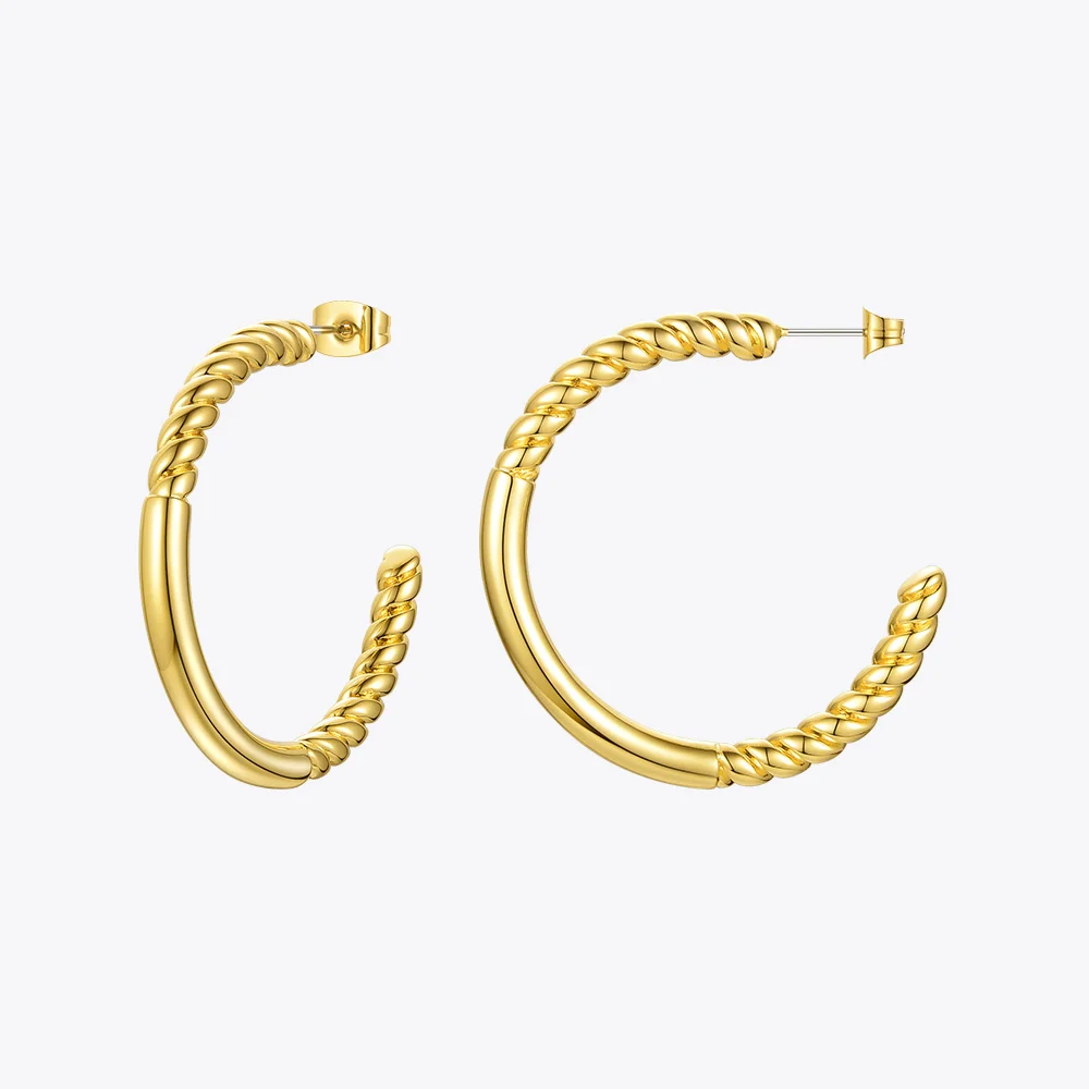 

ENFASHION Twist Hoop Earrings For Women Accessories Gold Color Simple Circle Earings Hoops Fashion Jewelry Gifts Kolczyki E1165