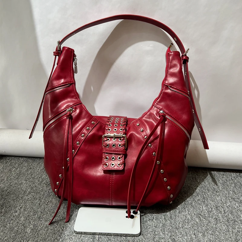 Мото и байкерские сумки с заклепками для женщин роскошные дизайнерские кошельки