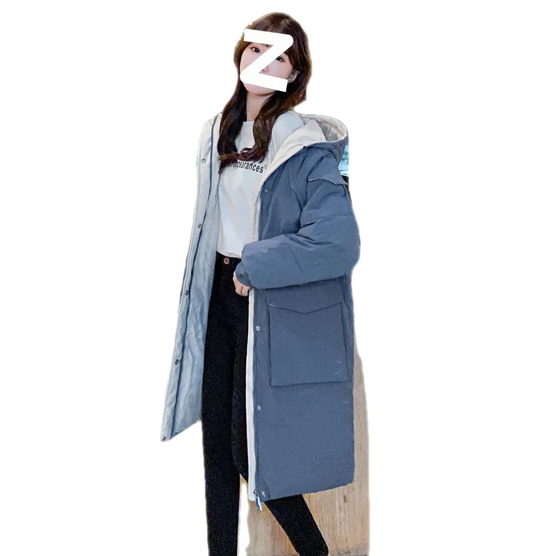 Down Cotton-padded Jacket Women Long Jacket Winter New Loose Plus Size Hooded Padded Warm Cotton-padded Coat for Women