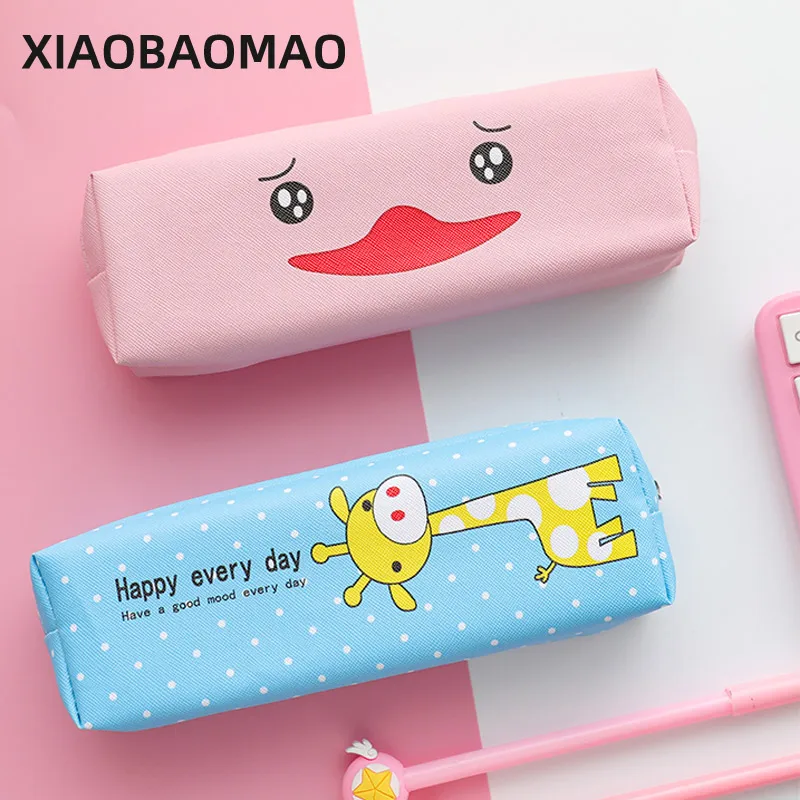 Cartoon Canvas Pencil Case Big Capacity Pencil Pouch for Teen Boys Girls School Students Stationery Gifts